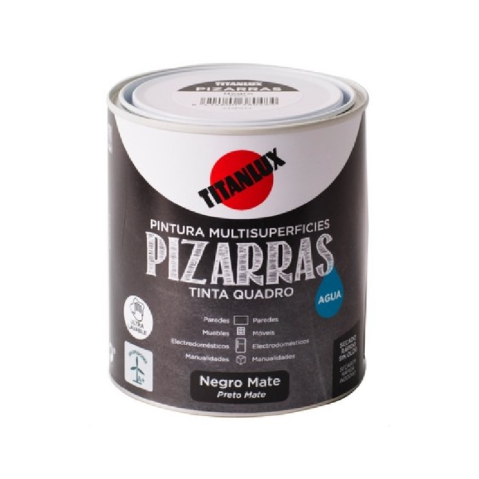 Pintura Pizarra al Agua Negro Mate 750ml